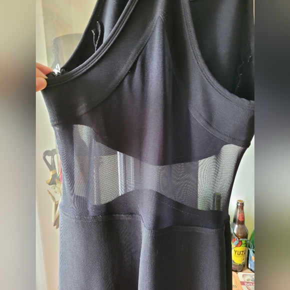 Vintage Y2k Rampage maxi sheer waist halter neckline black dress size 9 - Picture 5 of 7